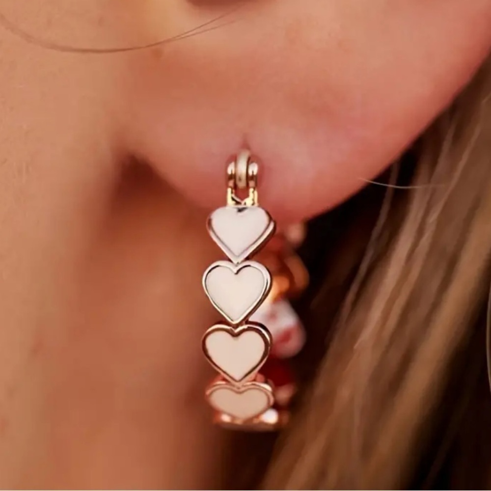 NWTs: Heart hoop earrings - Rose gold plated